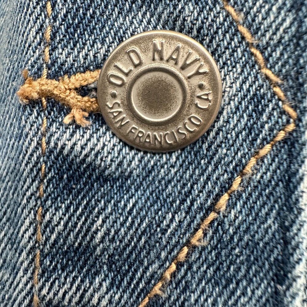 Old‎ Navy Denim Jacket Plus Size XXL Trucker Stretch Jean Pockets Minimalist New - Picture 7 of 13